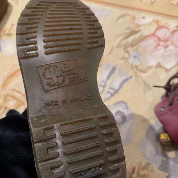 MADE IN ENGLAND Cherry Red Dr. Martens 1490 Boots - Picture 4 of 7